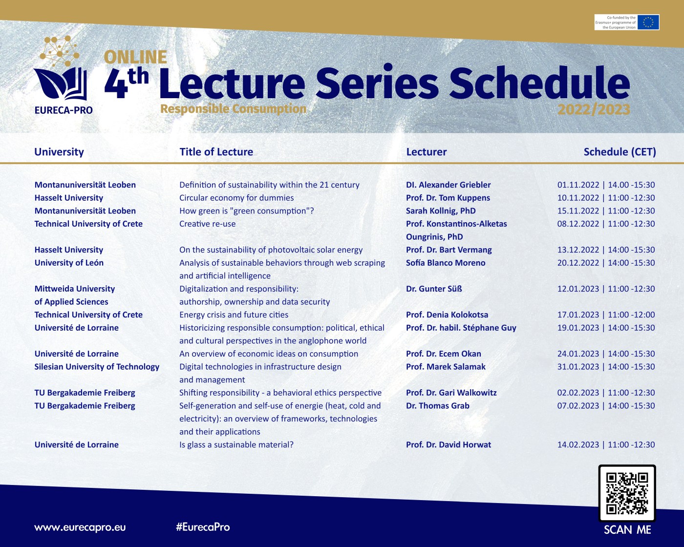 Schedule LECTURE SERIES IV